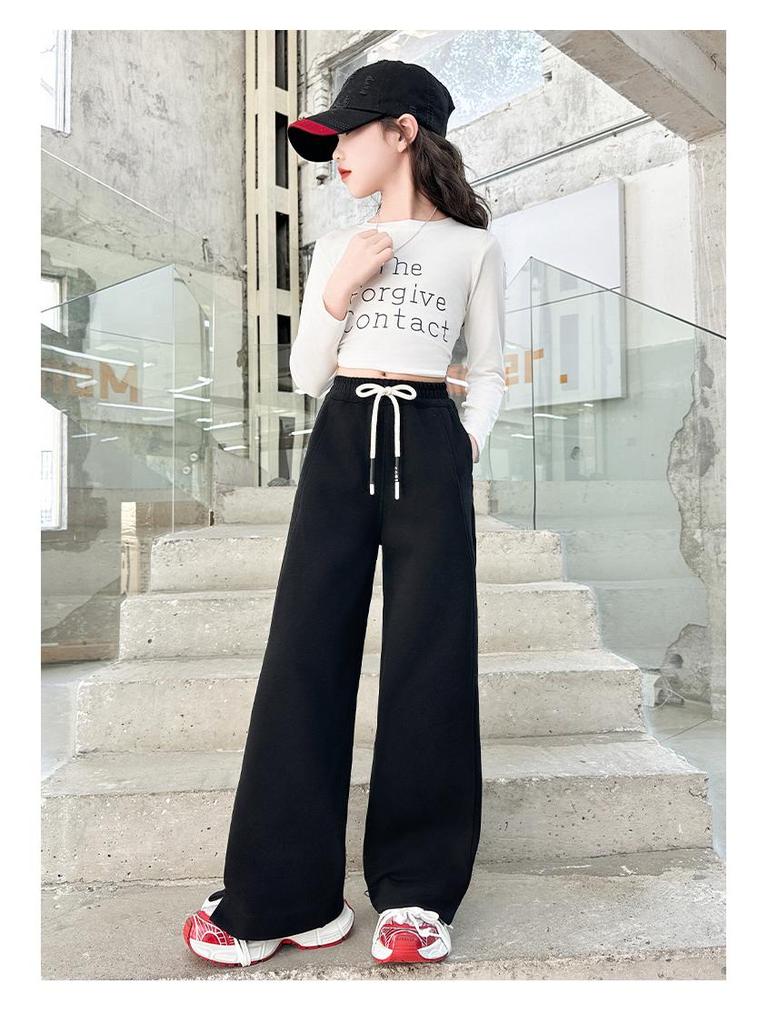 Girls' Winter Fleece-Lined Pants 2025: Versatile, Casual Outing Wear for Medium and Large Children