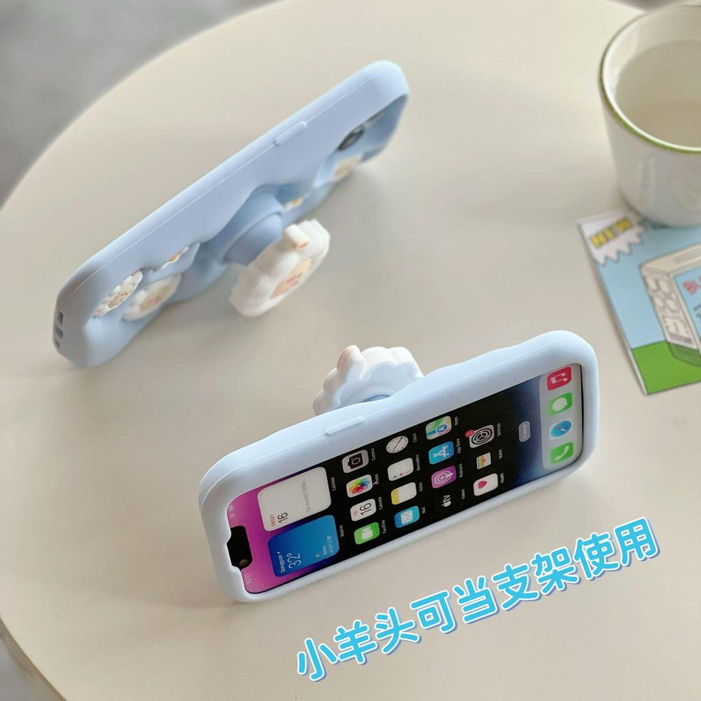 17Pro Противоударный 3D чехол для телефона Apple 'Маленький ягненок' для iPhone 12/13/14 Pro - Японский и корейский стиль