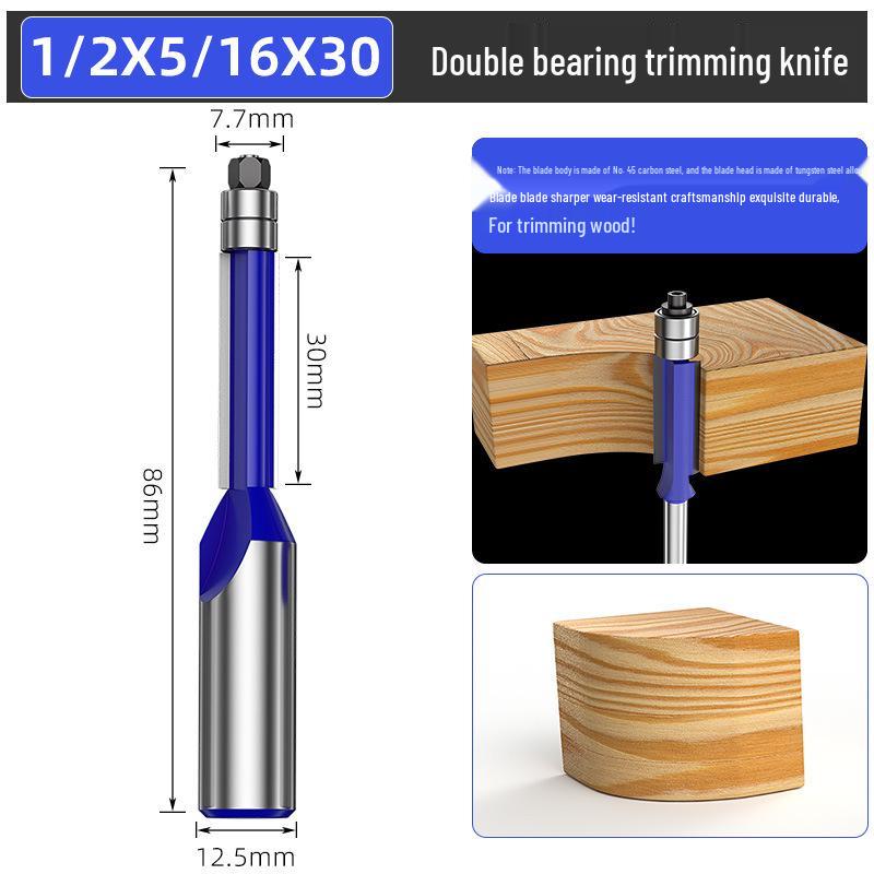 Woodworking Engraving Trimming Knife Double Bearing Router Machine with Double Edge Milling Cutter and Panel Saw