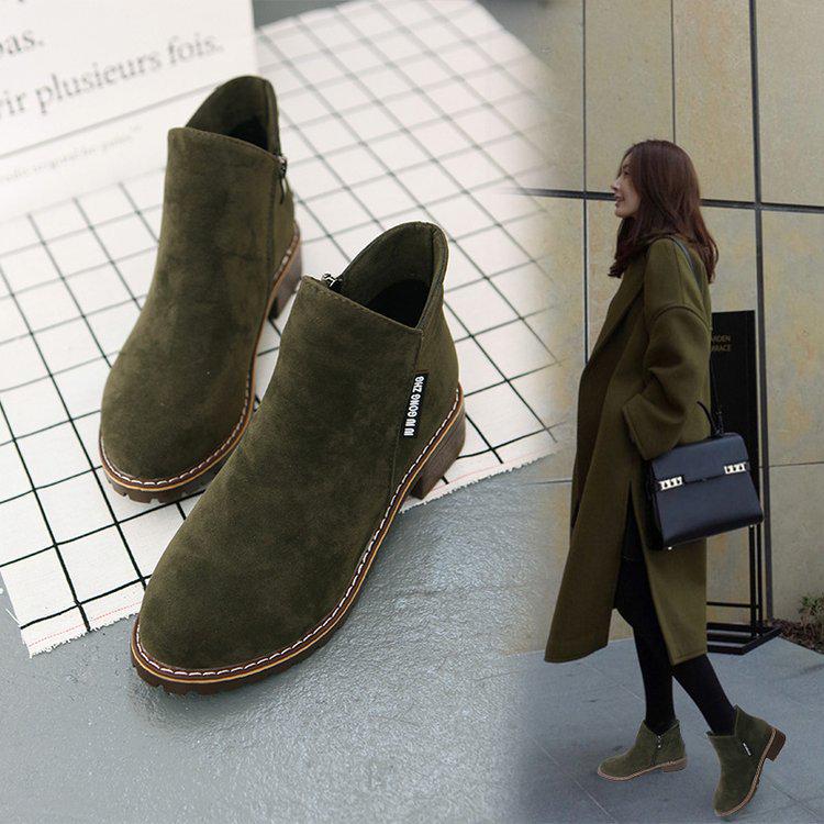 2024 Autumn New S Boots Women's Short Retro British Academic Style  Joker Students Flat Bare Boots Women's Shoes