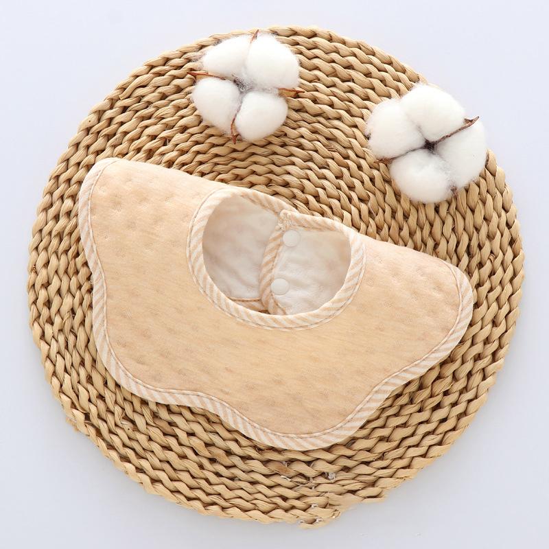 Newborn Baby Color Cotton Simple Cotton Warm Saliva Towel Bib 360 Degree Baby Petal Bib Male and Female Baby Feeding Apron Bib