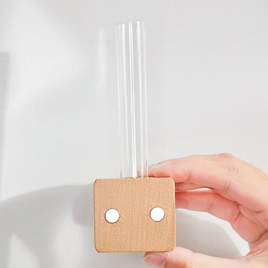 Гидропонные растения Ваза-пробирка Магнит на окно/холодильник Деревянная подставка Размножение растений