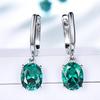 Nano Emerald Gemstone Wedding Jewelry Sets for Women 925 Sterling Silver Engagement Rings Necklace Pendant Clip Earrings