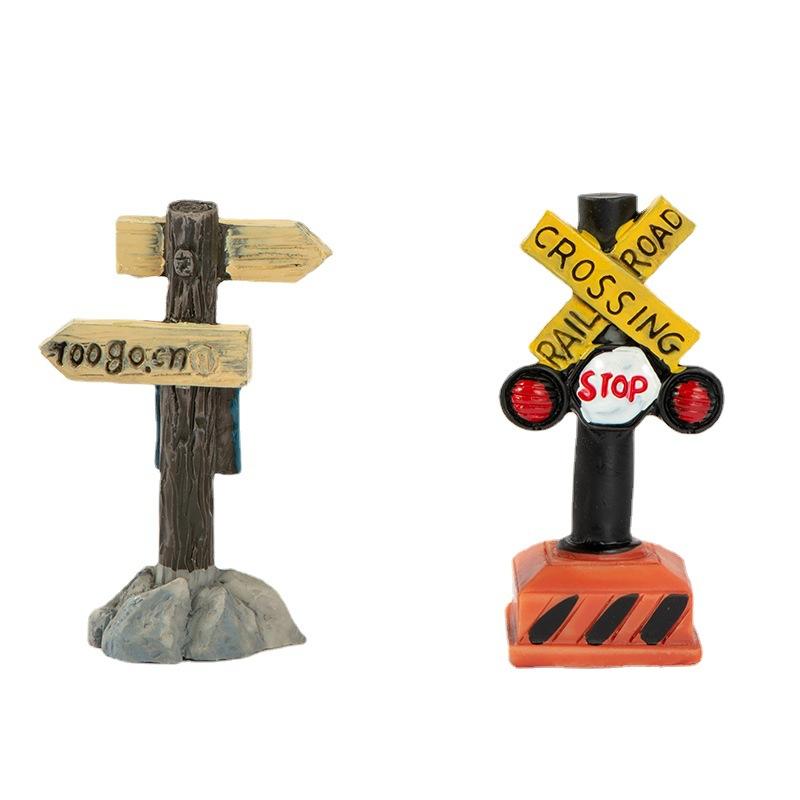 Микропейзаж Мох Декоративные Маленькие Украшения Моделирование Дорожных Знаков Изделия Из Смолы