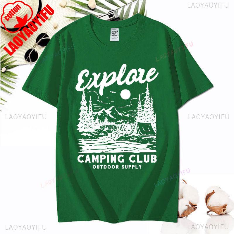 Love Camping I Hate People Vintage Funny TShirt Unisex Tees Camping Hiking Short Sleeve Tops Camper Gift Cotton ONeck TShirt