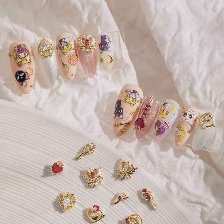 Новые 5D тисненые наклейки для ногтей в стиле аниме «Сейлор Мун», детские мультяшные наклейки с принцессой, аниме «Сейлор Мун», 4 штуки Сейлор