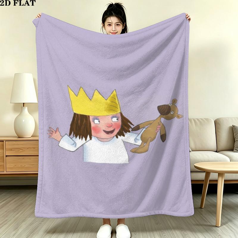 Kleine Prinzessin Print Flannel Blanket, High quality Comfortable for All Seasons, Home Decor, Warmth and Comfort, Perfect for Christmas Gifts