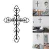 Metal Wall Art Cross Iron Wall Art Decor Wall Silhouettes for Garden Bedroom Home Farmhouse Decoration Housewarming Gift
