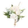 Wrist Corsages for Wedding Bride Wrist Flower Decorative White Roses and Green Leaves for Prom