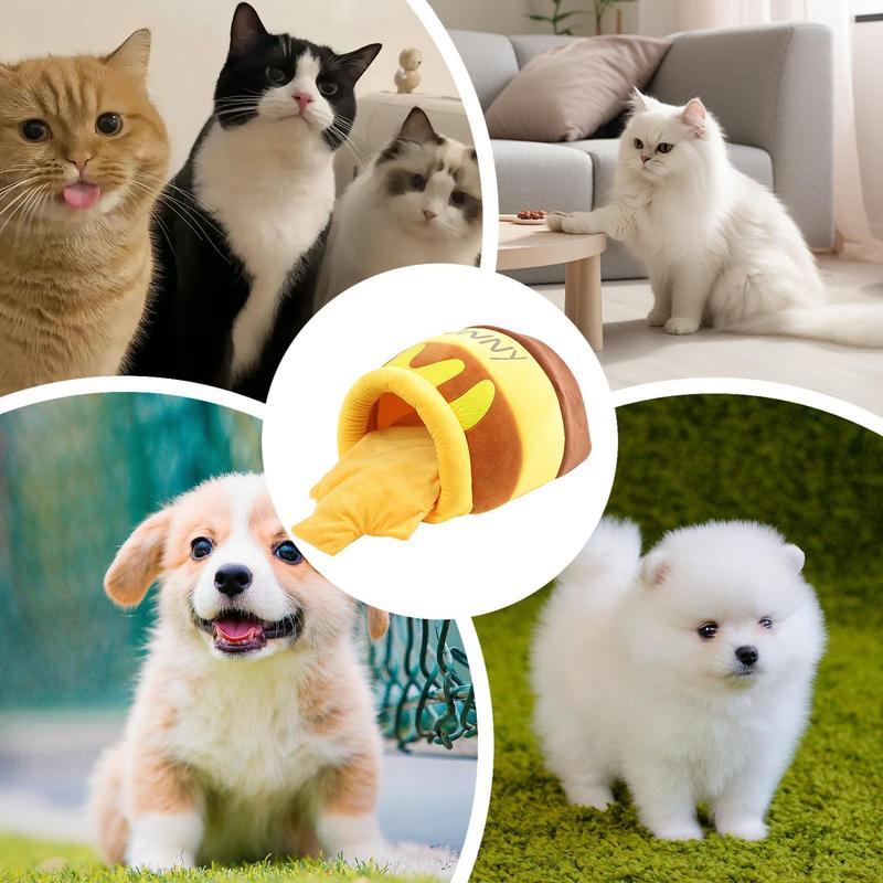 Кошачья пещера Honeypot Cat Bed Cute Pet House Cute Cat Bed With Removable Cushion Warm Cave Nest Sleeping Bed For Cats Small Dogs