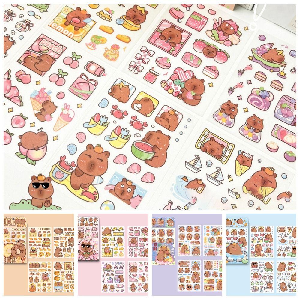 4 шт./пакет мультяшная наклейка капибара креативный материал для книги капибара скрапбукинг