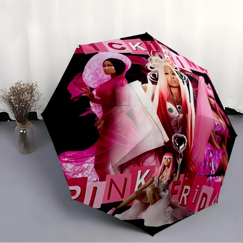 Printed Nicki MinajPrinted Folding Umbrella,Outdoor,Leisure,And Travel Umbrella,Durable Umbrella Fabric,Birthday And Holiday Gift