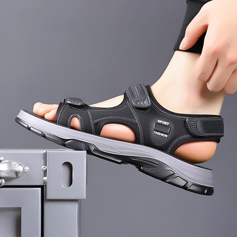 Fashion Genuine Leather Men's Sandals Fashion Summer Outdoor Hiking Trekking Shoes for Men Beach Slippers Breathable Casual Sneakers