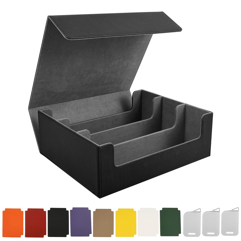 Коробка для хранения карт в 3 ряда, чехол для колоды карт, вмещает более 1800 карт в одинарных протекторах, магнитная застежка, органайзер для карточек ТКИ из ПУ кожи