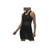 Nike Solid Color Hollow Out Knit Sleeveless Dress Women Dresses Black FV7111-045