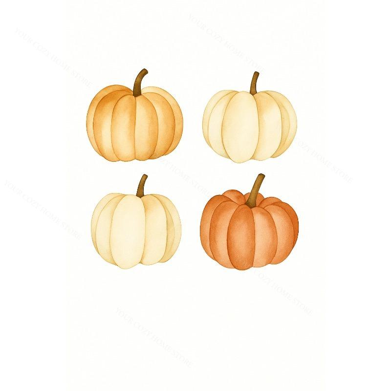Terracotta Fall Pumpkin Canvas Gallery Wall Prints Autumn Maple Leaf Wheat Wall Art Farmhouse Thanksgiving Home Decor Gift