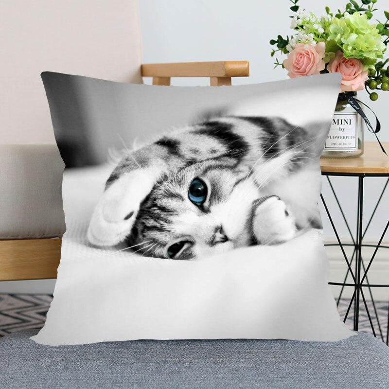 45x45 см полиэстер, Новое поступление, наволочка с изображением кошки, домашнего декора, наволочка, наволочка на невидимой молнии