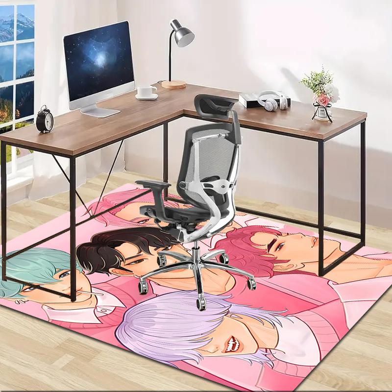1pc KPop Demon Hunters SAJA BOYS1 Design Area Rug - Non-Slip, Soft & Cozy Floor Mat for Living Room, Bedroom, Office - Indoor/Outdoor Decorative Carpe