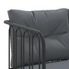 Vidaxl Narożna Sofa Ogrodowa Z Poduszkami, Czarna, Stal I Textilene