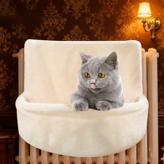 Подвесная лежанка для кошек Лежанка-присоска для окна Кроватка-гамак из плюша с съемным моющимся чехлом для сна и отдыха домашних кошек