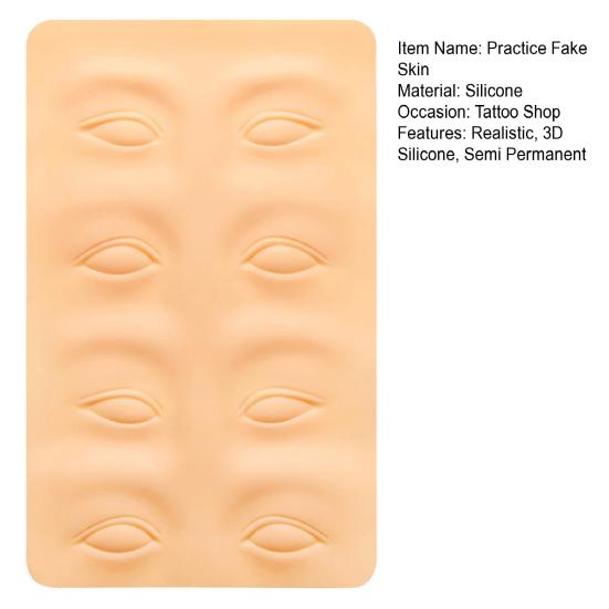 Тренировочный коврик для татуировок, мягкая практика, цвет кожи, практичная 3D-силиконовая полупостоянная подделка для начинающих