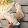 Women's Chain Decorative Wedge Sandals, Casual Open-toed Platform Shoes, Comfortable Sandals