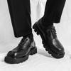Trendy Gentleman Men's Casual Thick Soled Leather Shoes Minimalist and Versatile Style Fashion Party Office Elevated Shoes