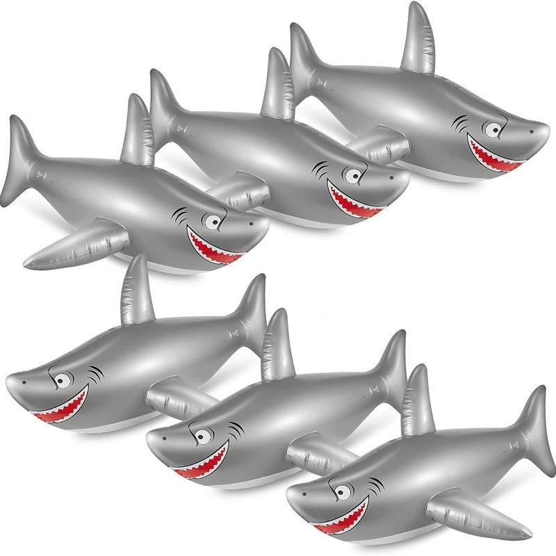 Новые надувные игрушки Акула Плавательный круг Имитация животного Детская игрушка Маунт Утолщенный Артефакт для серфинга по воде Надувная игрушка