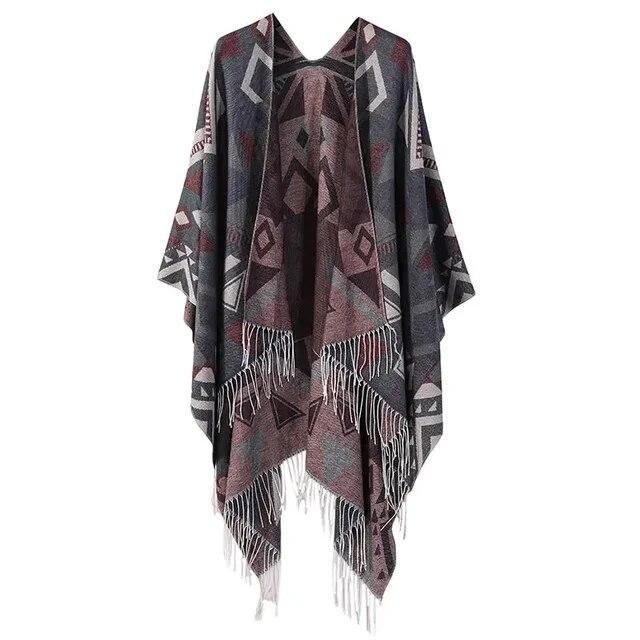 Зимняя мода пончо женские накидки шарф имитация кашемира женские шарфы теплые шали обертывания женские пончо Bufanda Mujer Foulard