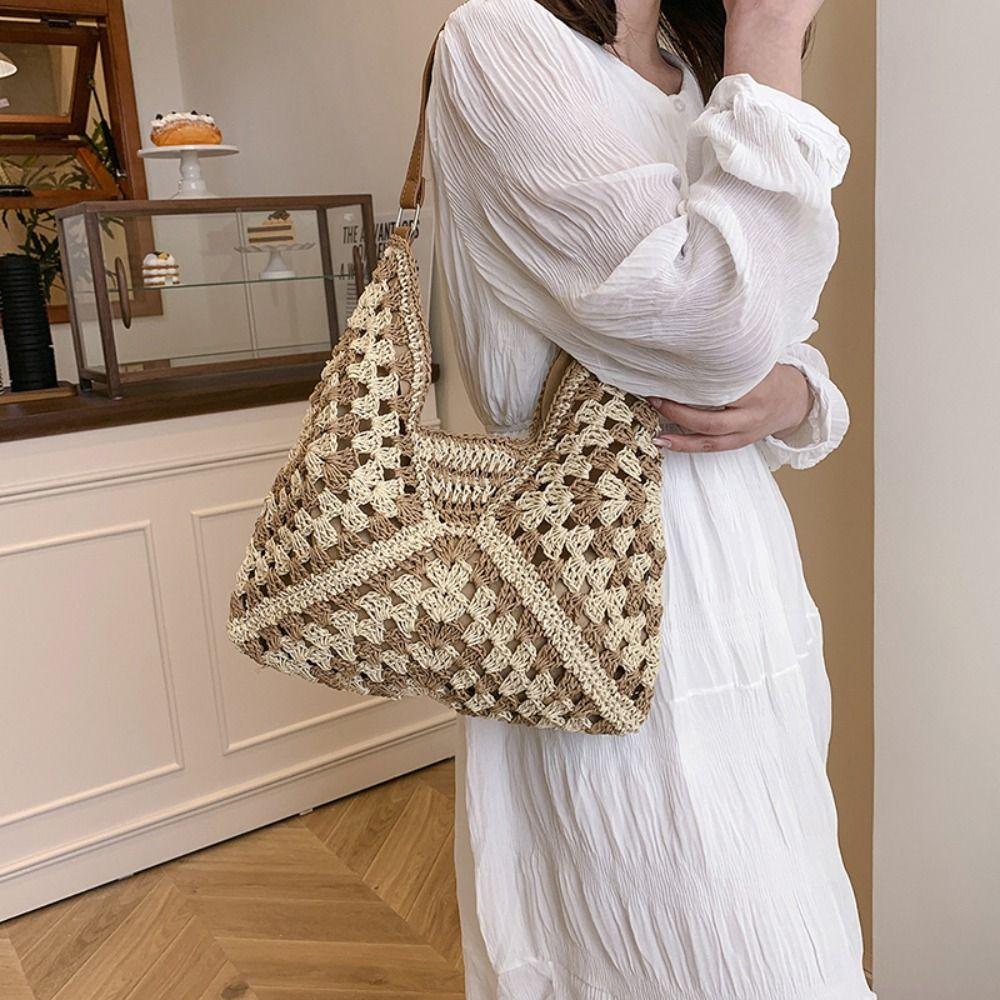 Beach Weave Shoulder Bag Leisure Women's Handbags Fashion Straw Crochet Bag Ladies/Girls
