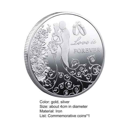 Монета для пары, коллекционный сувенир, длинный тисненый декор, долговечный свадебный сувенир с покрытием, монета для пары
