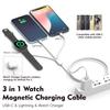 USB-A Watch Magnetic Wireless Chaeger Pad 3 In 1 Type-C Chargers Cable For iWatch 10/9/8/7/6/5/4/3/2 SE/Ultra PD Fast Charging