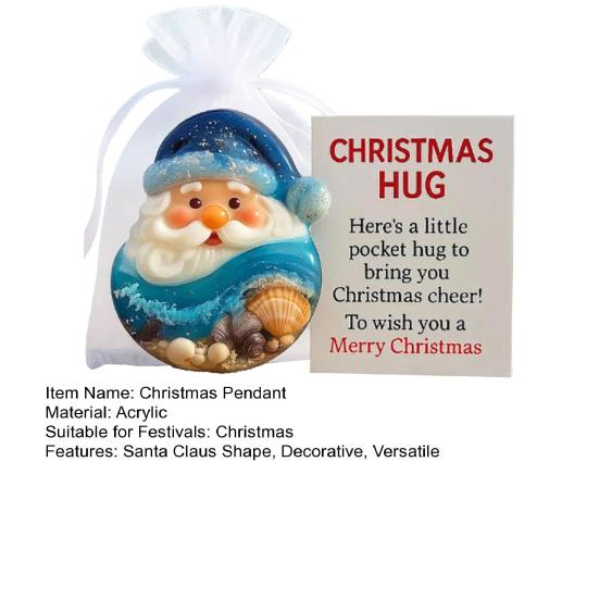 Рождественский карманный обнимашка подарок с карточками поддержки Санта Клаус мини подвеска украшение эмоциональная поддержка
