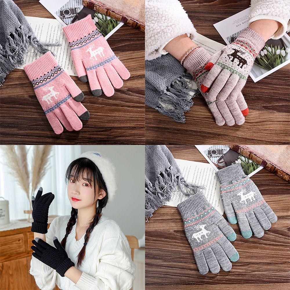 Driving Women Men Ridding Stretch Winter Gloves Knit Mittens Christmas Gloves  Gloves