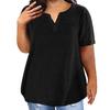 Женская футболка с V-образным вырезом, короткими рукавами и нагрудными карманами, однотонная повседневная свободная футболка для повседневной носки