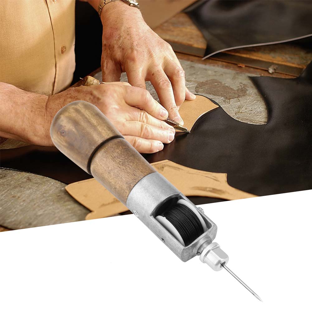 Leather Craft Automatic Lock Stitching Sewing Awl Tool Kit with 2 Needles
