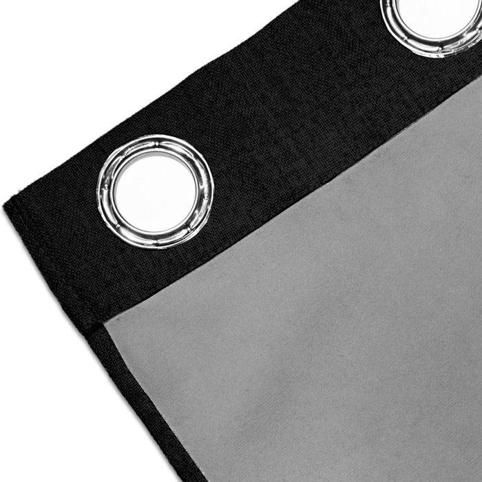 100% Blackout Eyelet Curtain 135x180 Cm ECLIPSE Black, by Soleil d'Ocre