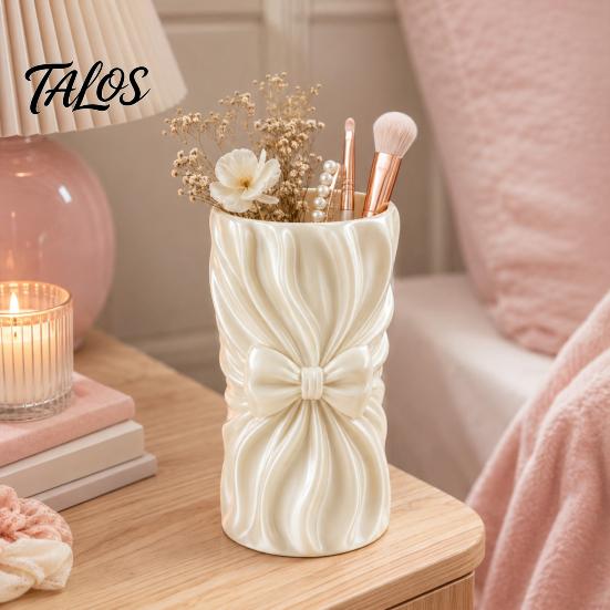 Маленький настольный органайзер для кистей, 3D-печатный держатель для бантов, Круглая подставка для косметических кистей, Декоративный перламутровый контейнер, Настольный органайзер для ручек