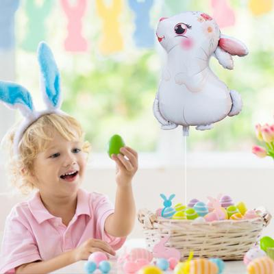 10 шт. пасхальный воздушный шар, металлический глянцевый алюминиевый фильм, воздушный шар из фольги с изображением кролика, праздничное украшение для вечеринки, домашний декор