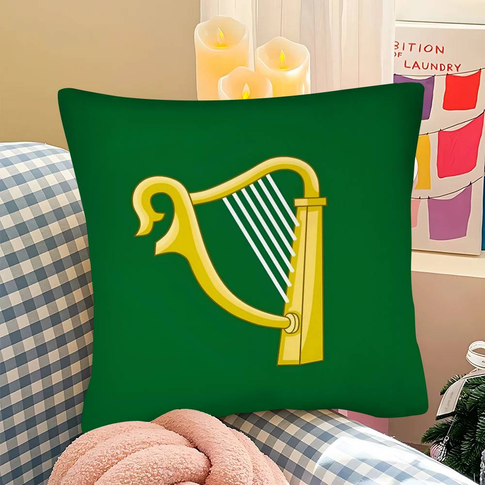 ПК Флаг Ирландии Ирландская арфа Erin Go Bragh Наволочка Модная квадратная наволочка Спальня Диван Комната Декор в стиле Ins Отдых