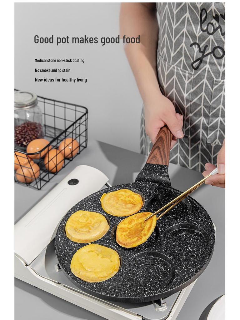 Die-Cast Non-Stick Smiley Face Waffle & Pancake Pan