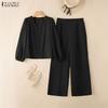 Women Long Sleeve Blouse and Pants Casual Two Piece Suit Sets