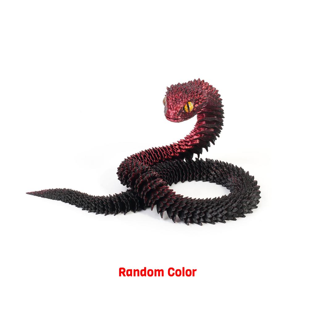 3D Printed Snake Realistic Snake Statue Movable Joint Fidget Toys Simulation Snake Year Desk Ornament Animal Model Gift