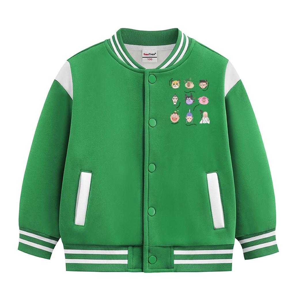 Autumn 2026 Kids' Thickened Velvet Baseball Jacket.