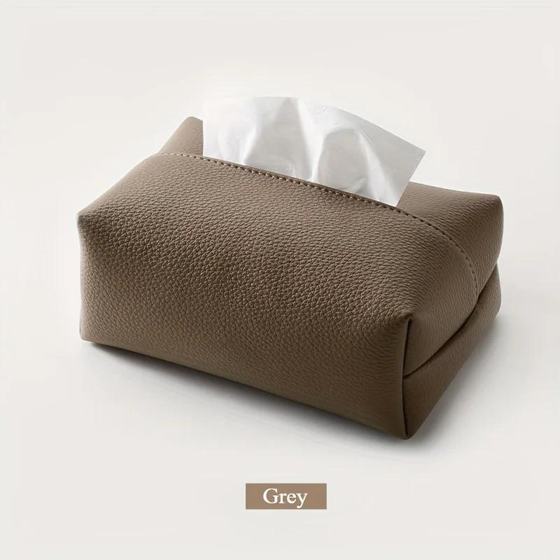 Artificial Leather Tissue Box - Modern Square Design, Perfect for Bathrooms, Durable Artificial Leather Box, Bathroom Decoration