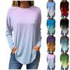 Women's Loose Round Neck Gradient Print Long Sleeve T-Shirt Top Pullover