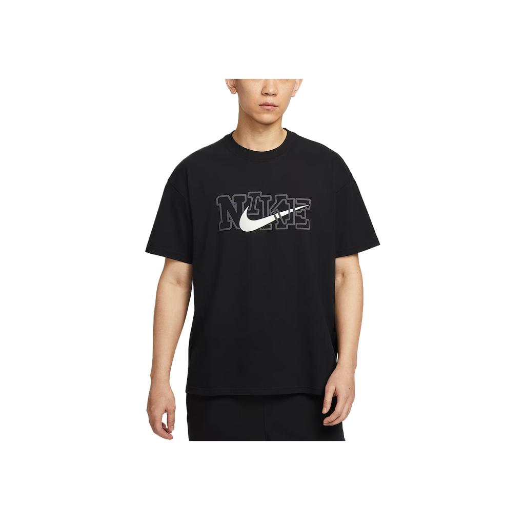 Nike Приятная к коже Модная Универсальная Простая Футболка с коротким рукавом Мужские топы Черный HJ3420-010