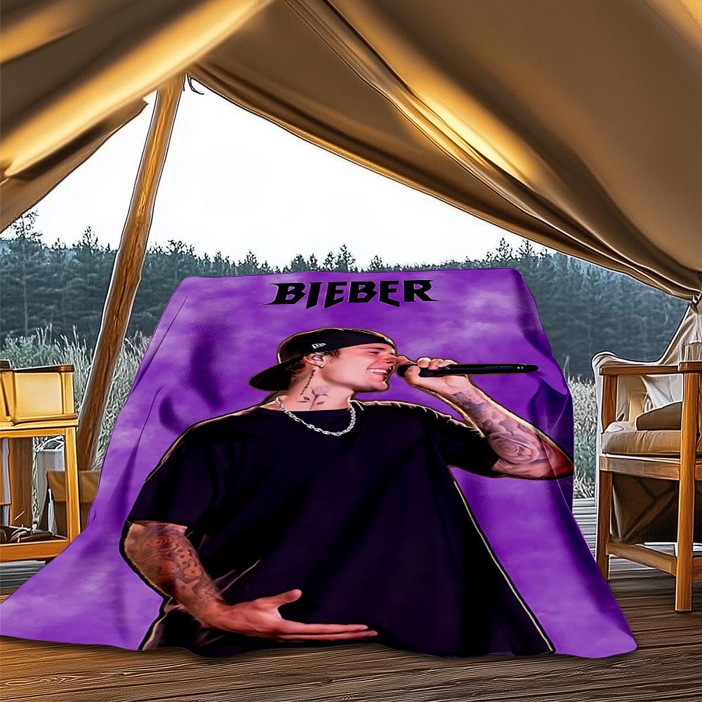 1 шт. Плед Bieber для улицы, мягкий, ультраплюшевый, теплый, универсальный, простой в уходе, для кемпинга и