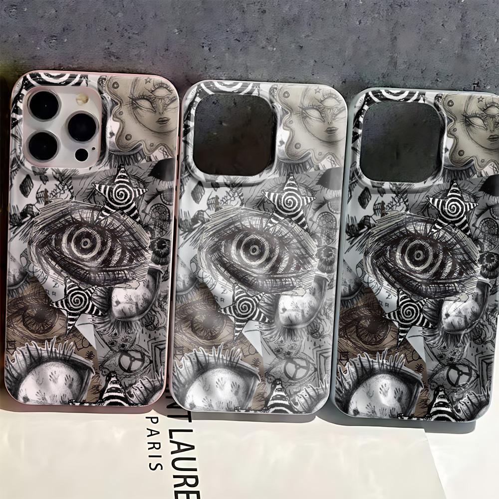 Чехол для телефона Dark Eye Collage для iPhone 16 Pro Max 17 15 14 Plus 13 12 11 17Air, гладкий чехол Funda Coque