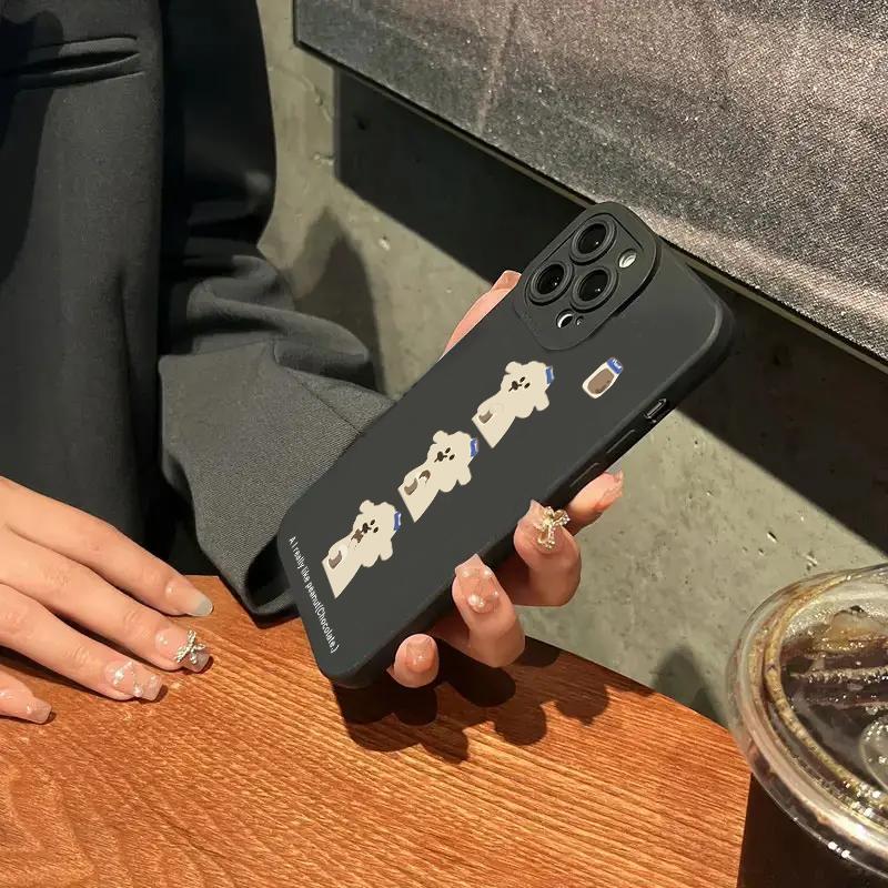Чехол для телефона с изображением милой собаки из мультфильма для iPhone 16 15 14 13 12 11 Pro Max 7 8 Plus 16E XR X XS SE 2020, противоударный, мягкий, силиконовый чехол